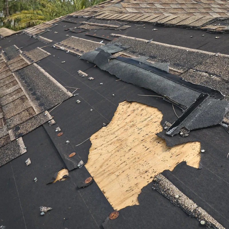 Damaged House Roof With Missing Shingles After Hur 2023 11 27 05 05 10 Utc