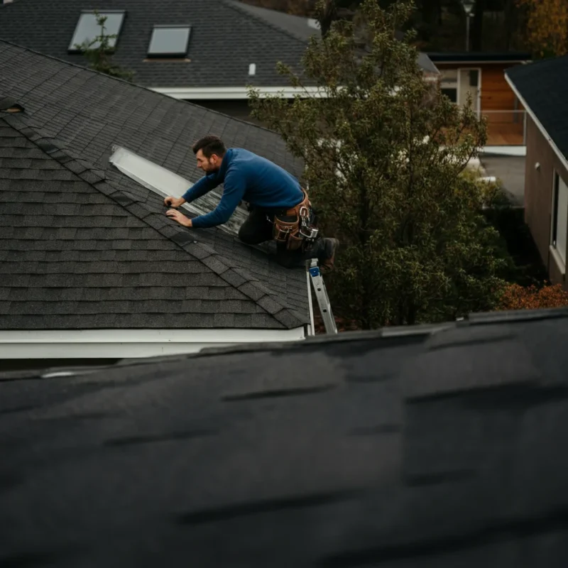 Man Inspecting Roof