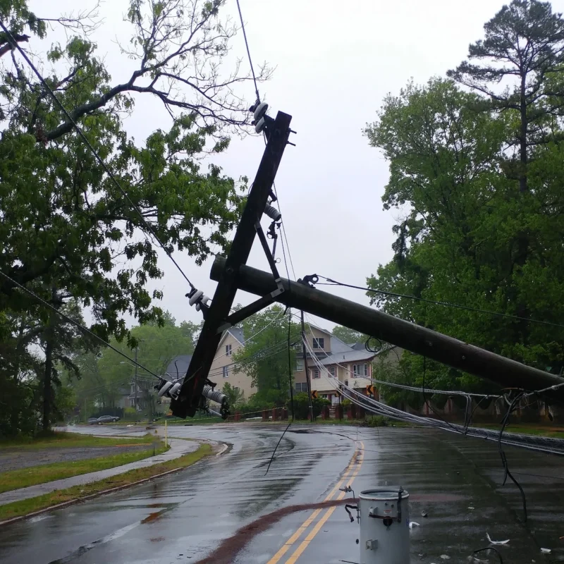 Storm Damaged Electric Transformer On A Pole And A 2023 11 27 05 06 38 Utc